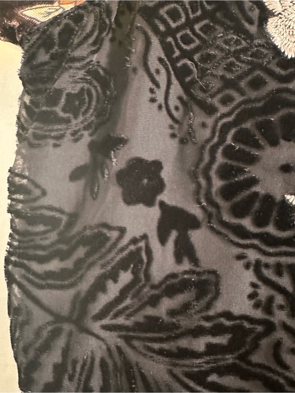 John Mark Velvet Embroidered Patchwork Tunic animal print BoHo country cottage - Picture 10 of 14